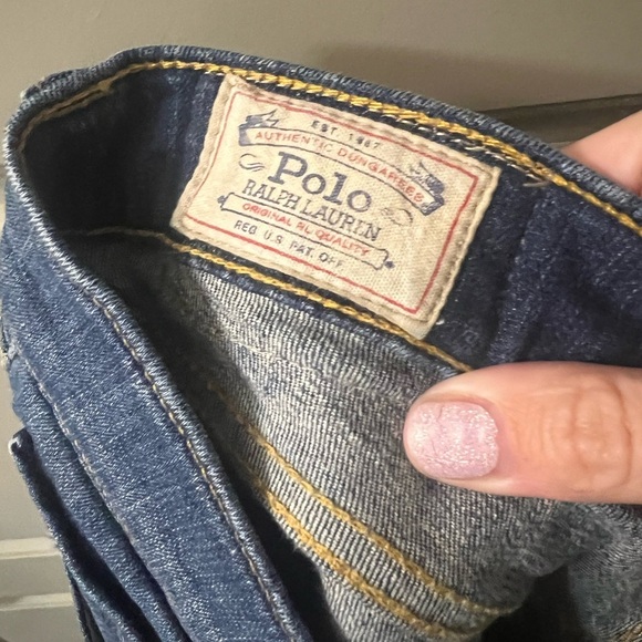 Polo Ralph Lauren Flare cut off Blue Jeans - Picture 6 of 7